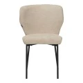 Mavier chair pakoworld beige fabric-black metal legs 48x61.5x82cm