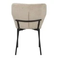 Mavier chair pakoworld beige fabric-black metal legs 48x61.5x82cm
