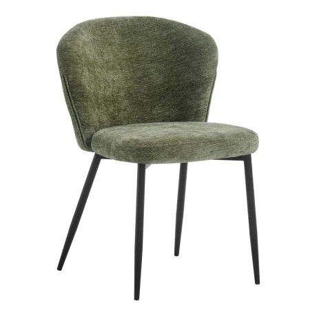 Chair Mercy pakoworld olive green fabric with black metal leg 57x60.5x79cm