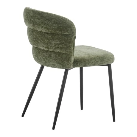 Chair Mercy pakoworld olive green fabric with black metal leg 57x60.5x79cm