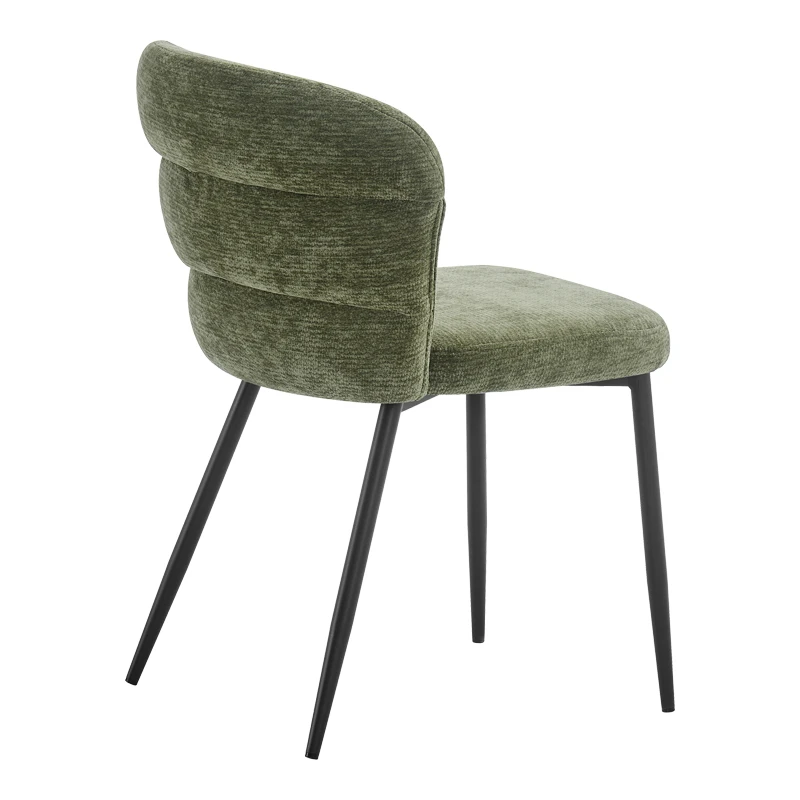 Chair Mercy pakoworld olive green fabric with black metal leg 57x60.5x79cm