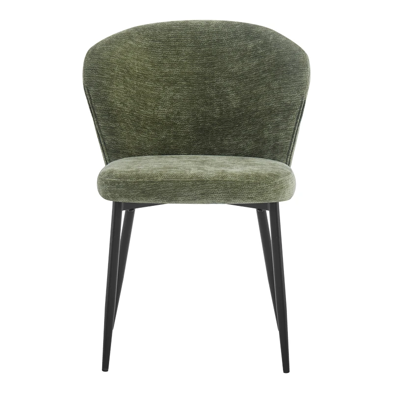 Chair Mercy pakoworld olive green fabric with black metal leg 57x60.5x79cm