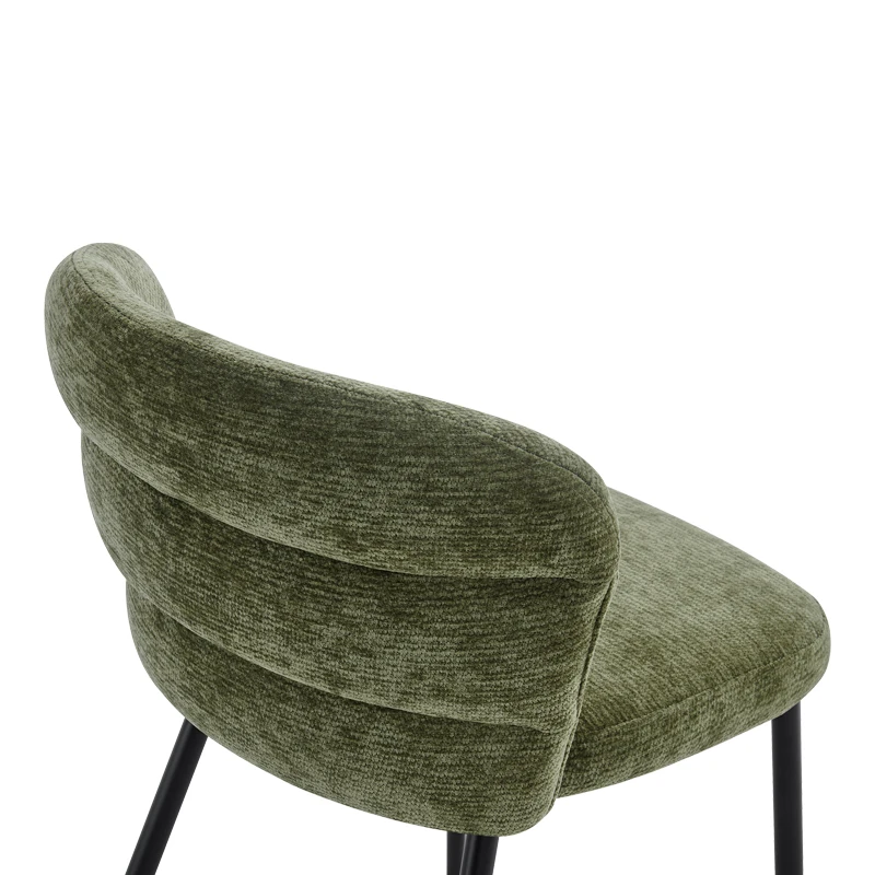 Chair Mercy pakoworld olive green fabric with black metal leg 57x60.5x79cm