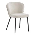 Chair Mercy pakoworld beige fabric with black metal leg 57x60.5x79cm