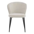 Chair Mercy pakoworld beige fabric with black metal leg 57x60.5x79cm