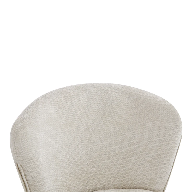 Chair Mercy pakoworld beige fabric with black metal leg 57x60.5x79cm