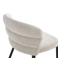 Chair Mercy pakoworld beige fabric with black metal leg 57x60.5x79cm