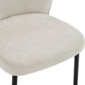 Chair Mercy pakoworld beige fabric with black metal leg 57x60.5x79cm
