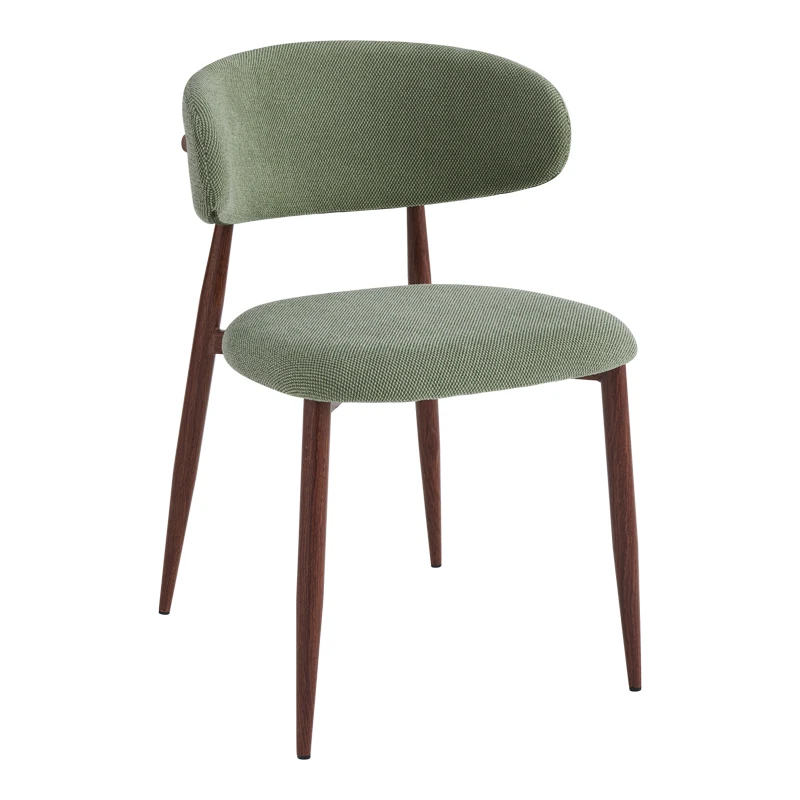 Moss chair pakoworld pistachio - walnut fabric metal legs 53x50x76cm
