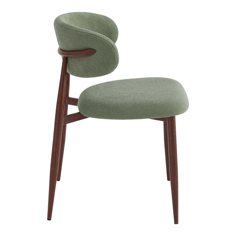 Moss chair pakoworld pistachio - walnut fabric metal legs 53x50x76cm