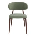 Moss chair pakoworld pistachio - walnut fabric metal legs 53x50x76cm