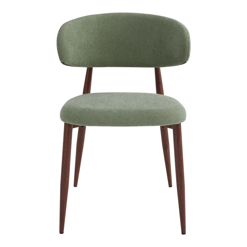 Moss chair pakoworld pistachio - walnut fabric metal legs 53x50x76cm