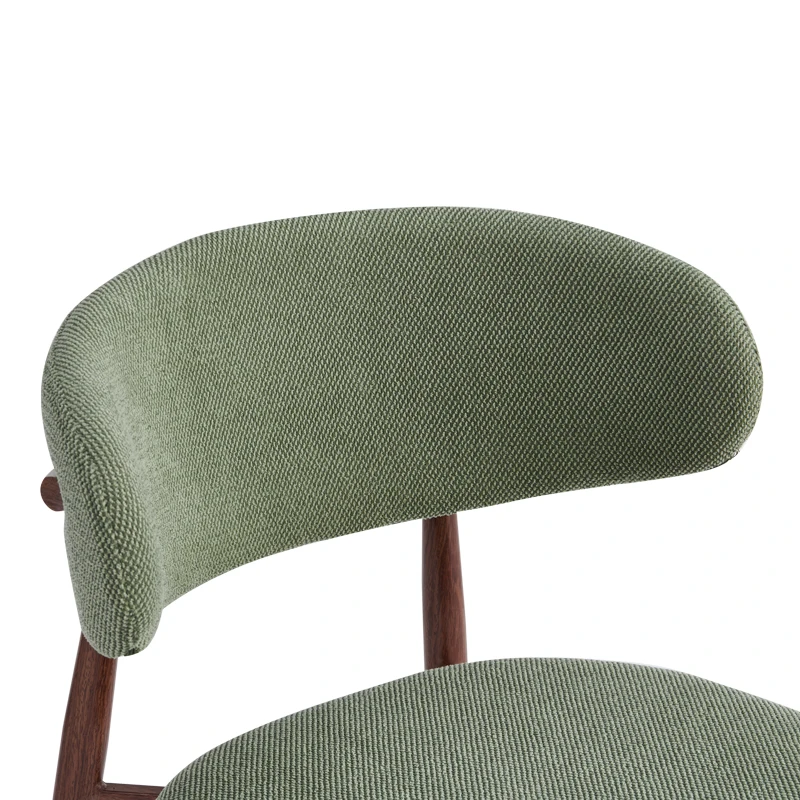 Moss chair pakoworld pistachio - walnut fabric metal legs 53x50x76cm