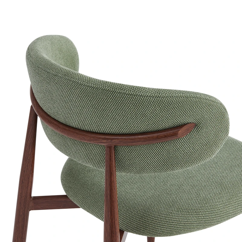 Moss chair pakoworld pistachio - walnut fabric metal legs 53x50x76cm