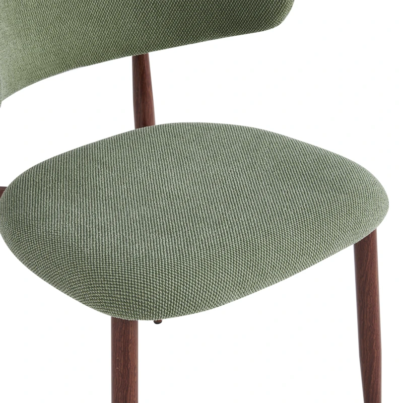 Moss chair pakoworld pistachio - walnut fabric metal legs 53x50x76cm