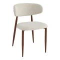 Moss chair pakoworld beige - walnut fabric metal legs 53x50x76cm