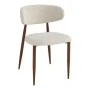 Moss chair pakoworld beige - walnut fabric metal legs 53x50x76cm