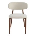 Moss chair pakoworld beige - walnut fabric metal legs 53x50x76cm