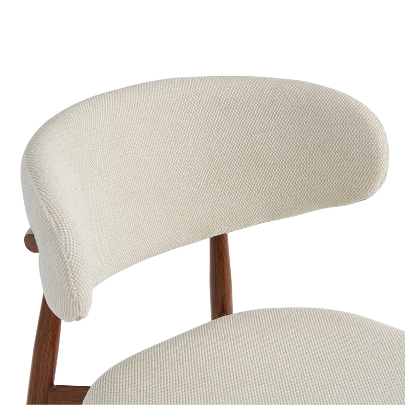 Moss chair pakoworld beige - walnut fabric metal legs 53x50x76cm