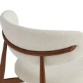 Moss chair pakoworld beige - walnut fabric metal legs 53x50x76cm