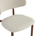 Moss chair pakoworld beige - walnut fabric metal legs 53x50x76cm