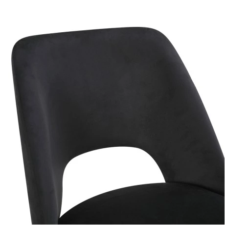 Chair Nelda pakoworld black velvet fabric with metal black color leg 44x58x82cm
