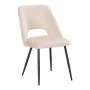 Chair Nelda pakoworld beige velvet fabric with metal black color leg 44x58x82cm