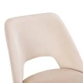Chair Nelda pakoworld beige velvet fabric with metal black color leg 44x58x82cm