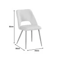 Chair Nelda pakoworld beige velvet fabric with metal natural color leg 44x58x82cm
