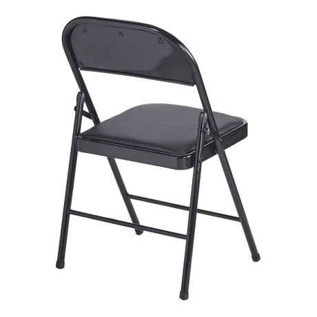 Foldable chair Niro pakoworld pu-metal in black color 46x46x79cm