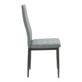 Chair Parker pakoworld grey velvet with black metal leg 41x48x96cm