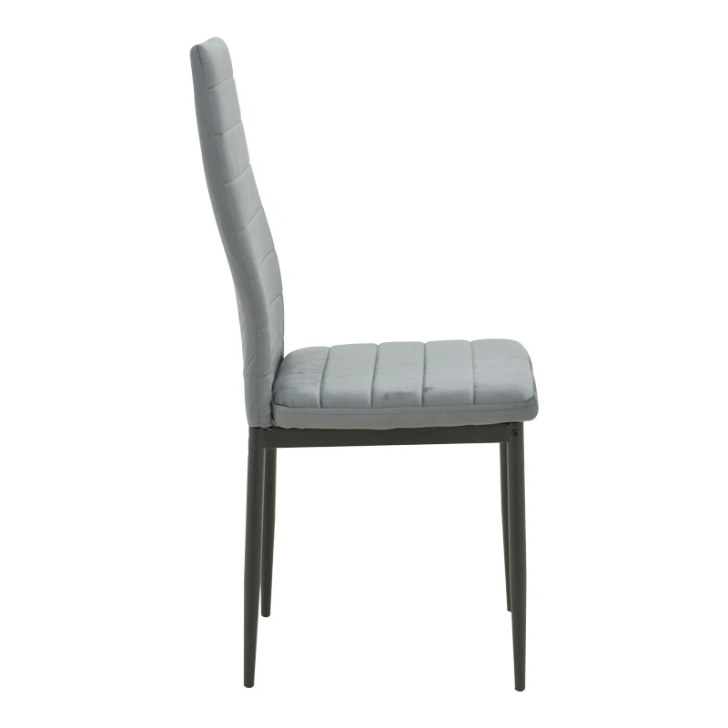 Chair Parker pakoworld grey velvet with black metal leg 41x48x96cm