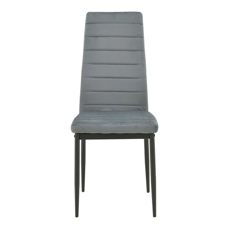 Chair Parker pakoworld grey velvet with black metal leg 41x48x96cm