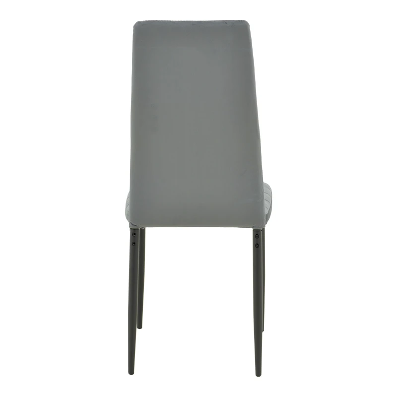 Chair Parker pakoworld grey velvet with black metal leg 41x48x96cm