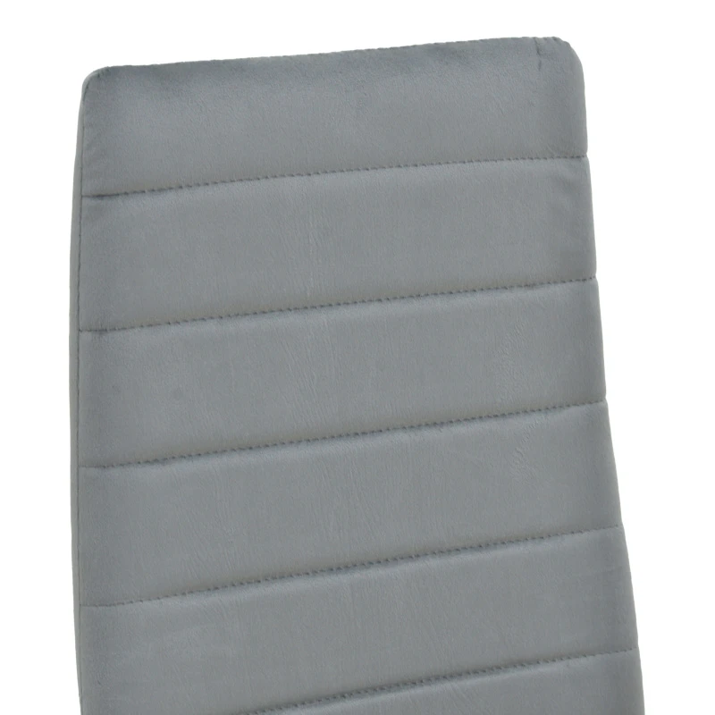 Chair Parker pakoworld grey velvet with black metal leg 41x48x96cm