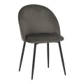 Chair Perch pakoworld velvet in anthracite with black metal legs 50x43x82cm