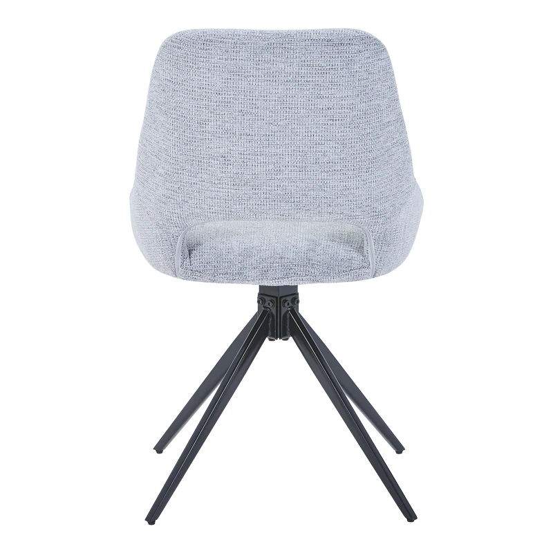 Luciano I pakoworld swivel chair in grey fabric-metal leg black 52.5x54x85cm