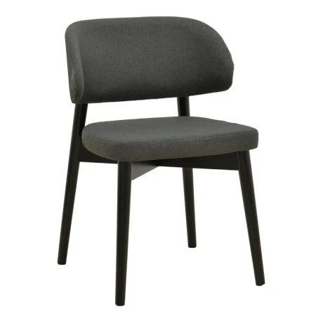 Chair Siena pakoworld anthracite fabric and rubberwood 48x50x81cm