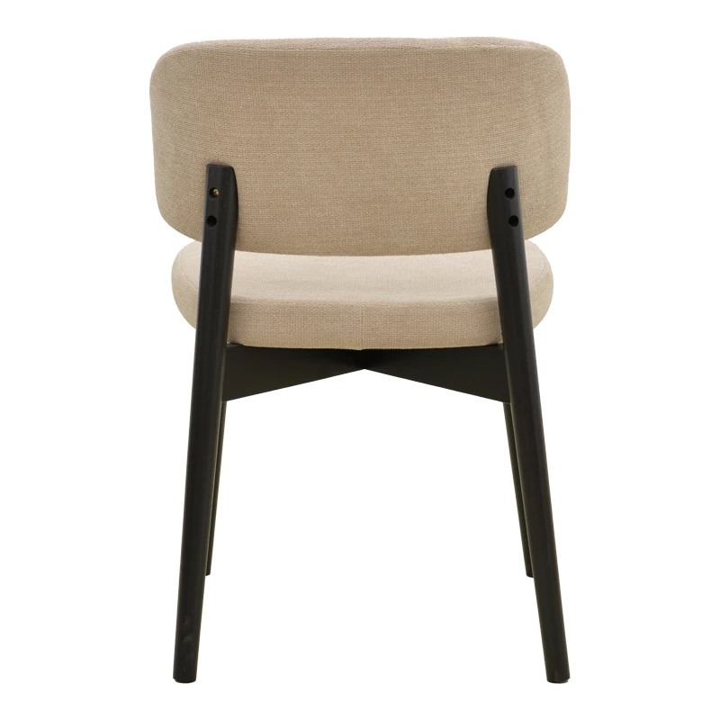 Καρέκλα Siena pakoworld μπεζ ύφασμα μαύρο rubberwood 48x50x81εκ