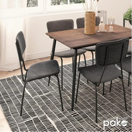 Chair Tania pakoworld dark grey antique fabric-black leg