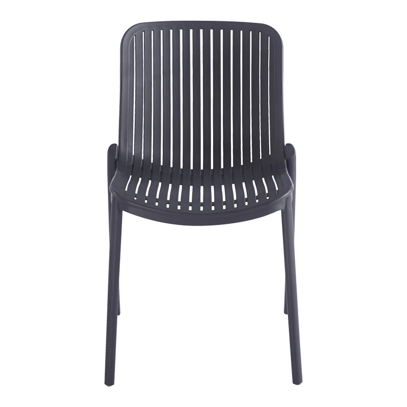Καρέκλα Teragi στοιβαζόμενη pakoworld pp με UV protection ανθρακί 58x43.5x82εκ