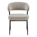 Timur chair pakoworld beige grey fabric with black metal legs 61x55x78cm