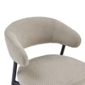 Timur chair pakoworld beige grey fabric with black metal legs 61x55x78cm