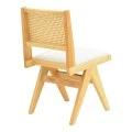 Winslow chair pakoworld rubberwood in natural shade-white fabric 46x58x80cm