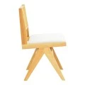 Winslow chair pakoworld rubberwood in natural shade-white fabric 46x58x80cm