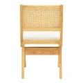 Winslow chair pakoworld rubberwood in natural shade-white fabric 46x58x80cm