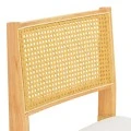 Winslow chair pakoworld rubberwood in natural shade-white fabric 46x58x80cm