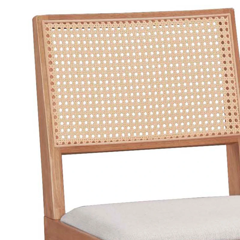 Winslow chair pakoworld wood rubberwood light walnut-pvc natural rattan-fabric gray