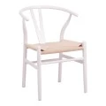 Wishbone chair pakoworld rubberwood-rope in white shade 60x51x80cm