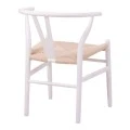 Wishbone chair pakoworld rubberwood-rope in white shade 60x51x80cm